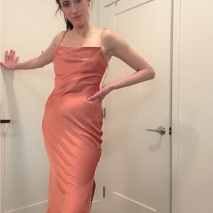 Express Vibrant Orange Midi Dress